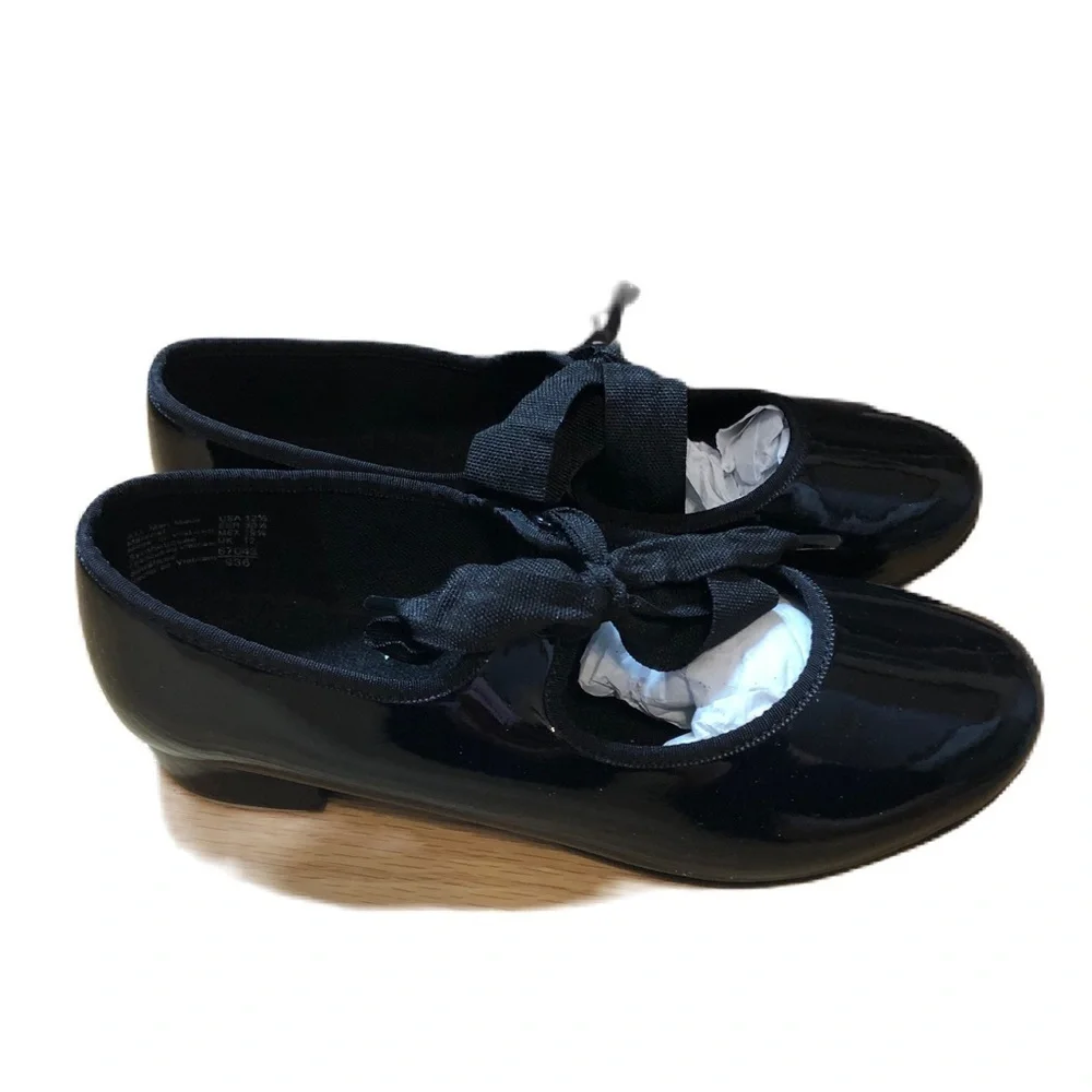 American Ballet Theater Tap Shoes Black 12.5 Tie Middle